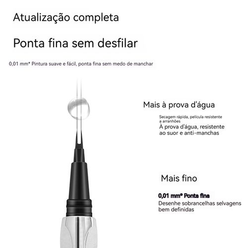 Raízes naturais claras caneta de sobrancelha dupla impermeável anti-suor não contaminar a caneta de sobrancelha líquida selvagem