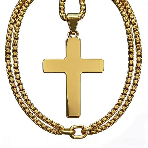 Novo Pendente de personalidade masculina moda jóias Hip Hop dourado Jesus cruz colar acessórios