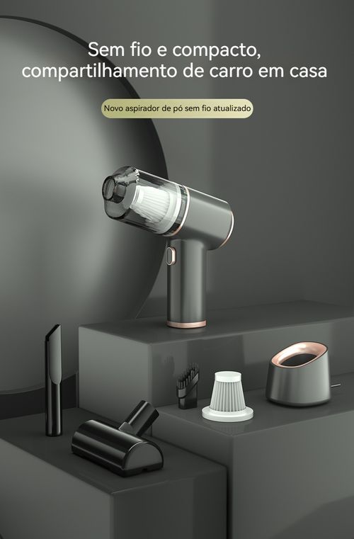 Novo aspirador de carro sem fio, mini e portátil para uso doméstico, aspirador e soprador multifuncional para comércio internacional, combinação de soprar, aspirar, extrair e carregar em um único dispositivo