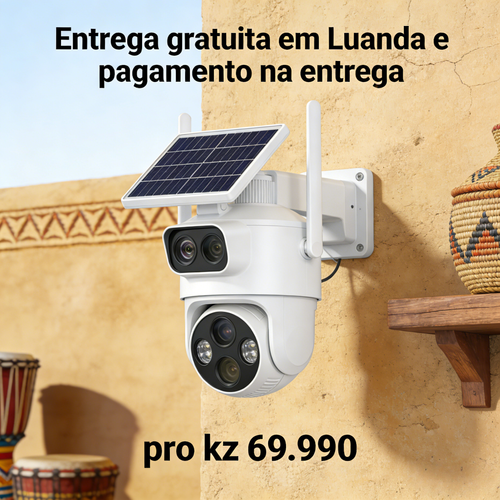 Monitor sem fio de 360 graus com controle remoto via celular, áudio, visão noturna em alta definição, alimentado por energia solar e 4G, câmera para uso doméstico e exterior