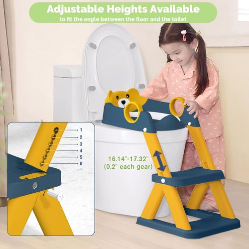 Adjustable and foldable toilet for children(Step stool+ladder)
