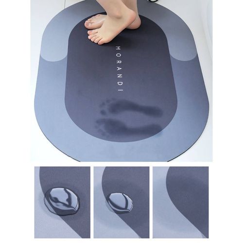 Printed Diatomaceous Earth & PVC Bath Mat – Non-Slip, Highly Absorbent, Quick-Drying()