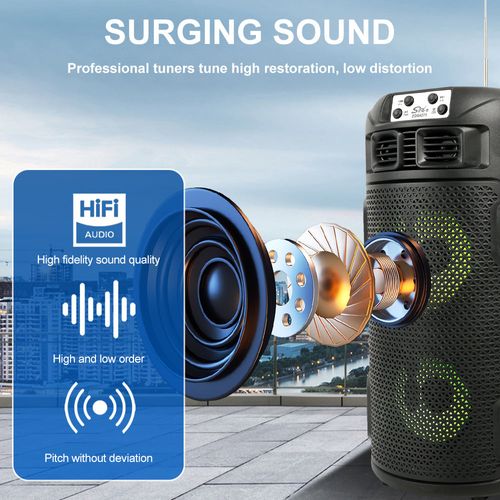 Portable outdoor Bluetooth speaker, wireless audio, solar panel rechargeable, solar radio, FM