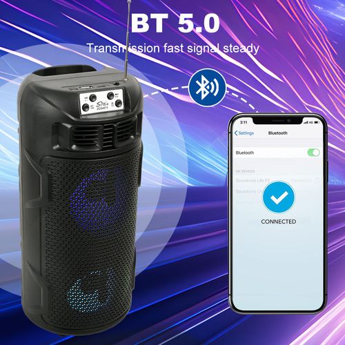 Portable outdoor Bluetooth speaker, wireless audio, solar panel rechargeable, solar radio, FM