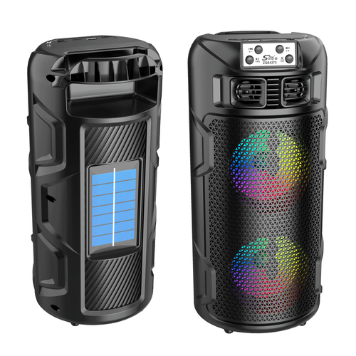 Portable outdoor Bluetooth speaker, wireless audio, solar panel rechargeable, solar radio, FM