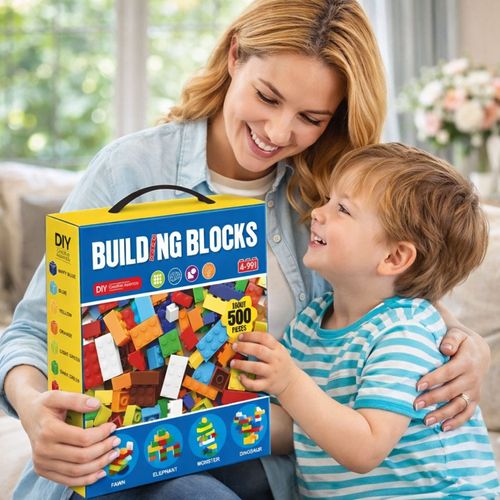 Building block set, ABS plastic, DIY building block assembly toy, children's gift.