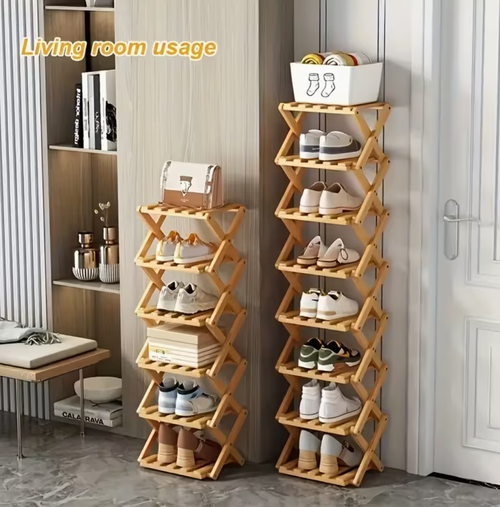 5 Layer&Foldable Bamboo Shoe Rack