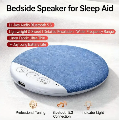 Thin Pillow Speaker with Built-In Sleep Sounds