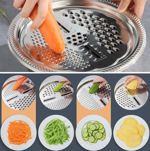 3 Pieces&Stainless Steel Multi-Functional Bowl Set Multifunctional 3-in-1 Stainless Steel Kitchen Bowl Set – Colander, Strainer, Grater