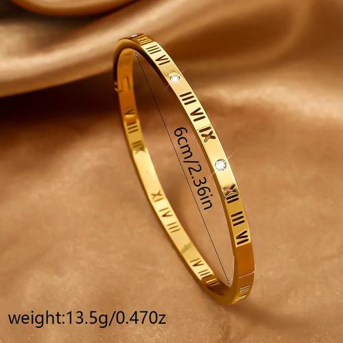 ✨18K Elegant Stainless Steel Bangle Bracelet Set, 5-Piece Fashionable Classic Design, Jewellery Accessories, Perfect for Daily Wear & Special Occasions