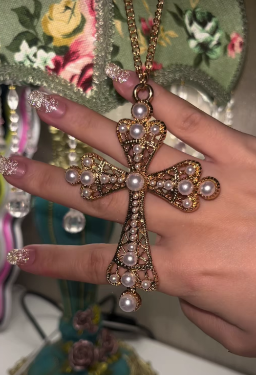 ✨4-Piece Vintage Bohemian Punk Zinc Alloy Cross Pendant Necklace Set, Casual Women's Everyday Fashion, Great for Holiday Gifts, Layered Necklaces