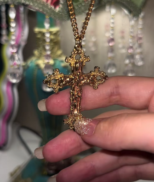 4-Piece Vintage Bohemian Punk Zinc Alloy Cross Pendant Necklace Set