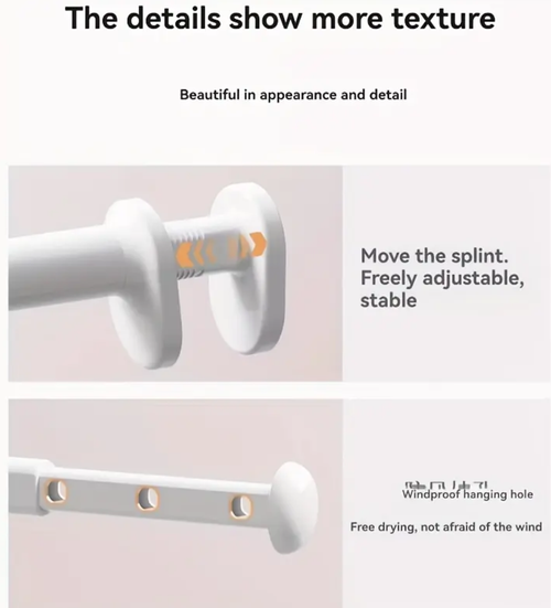 Foldable Travel Clothes Drying Rack with Adjustable Tension Rod