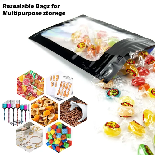 Black Holographic Mylar Bags