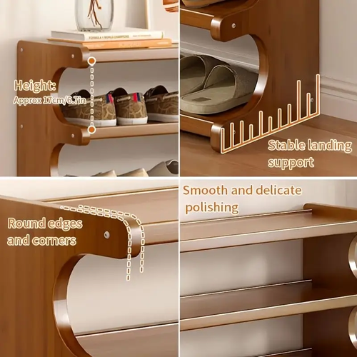 5 Tier Bamboo Shoe Rack Tower