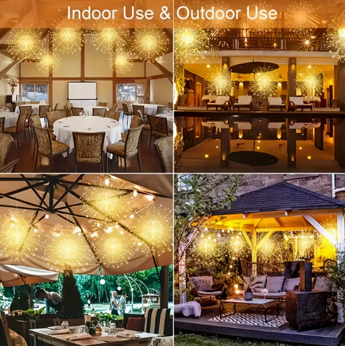 5PCS Hanging Solar Powered Outdoor Firework Lights