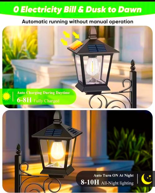 Solar Post Light With Planter