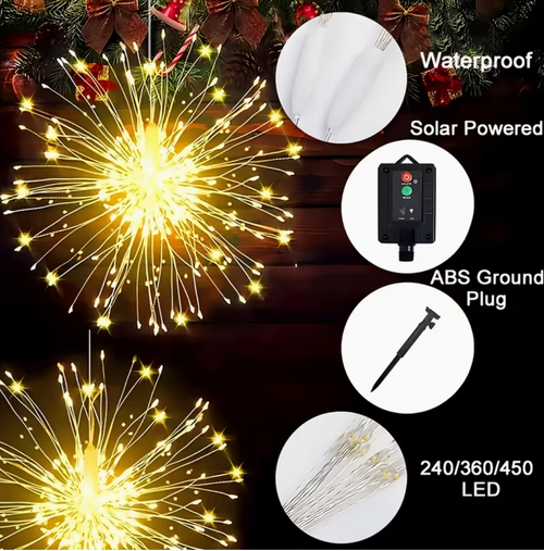 5PCS Hanging Solar Powered Outdoor Firework Lights