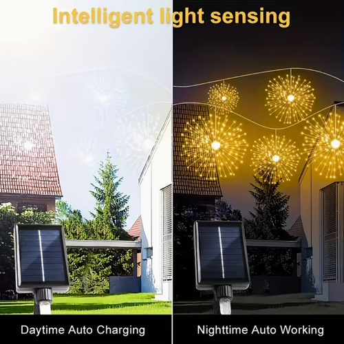 5PCS Hanging Solar Powered Outdoor Firework Lights