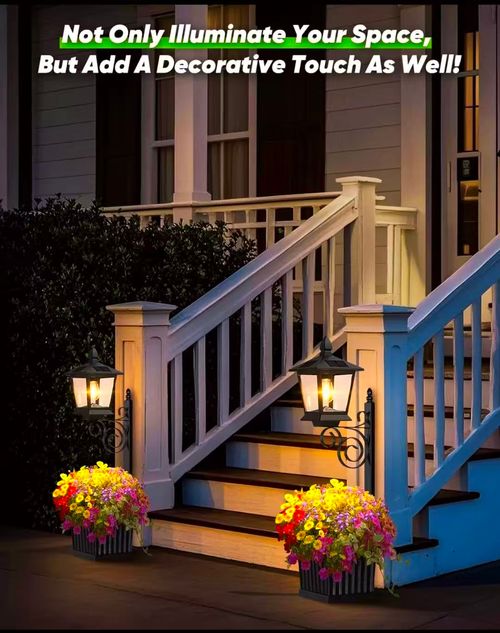 Solar Post Light With Planter