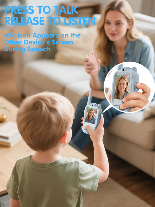 Kids Video Walkie-Talkie Set (2BLUE-Piece)