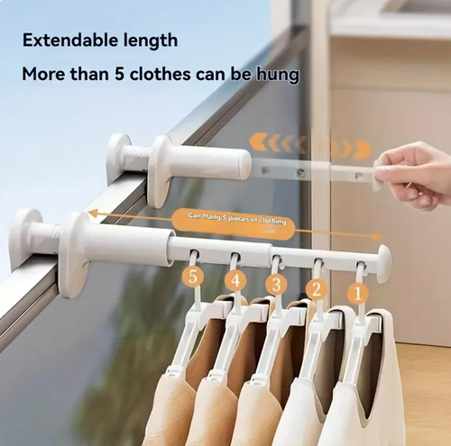 Foldable Travel Clothes Drying Rack with Adjustable Tension Rod