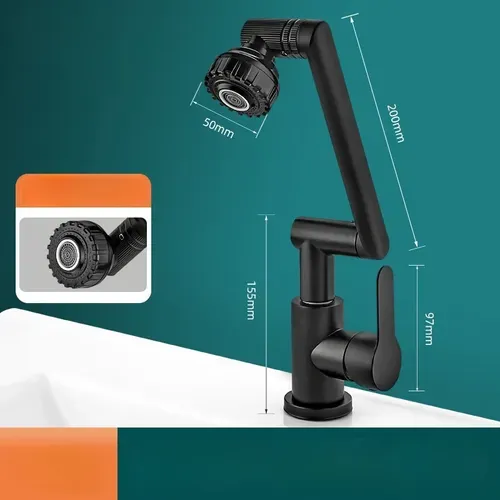 🌟 Torneira Lucky Cat em promoção! Torneira universal giratória com braço mecânico para água fria e quente, com monocomando para lavatório.