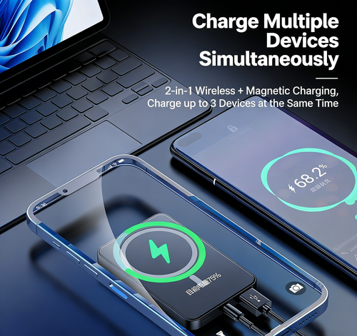Best-selling MagSafe magnetic wireless charging battery - 10000mAh ultra-thin model - fast-charging portable power bank