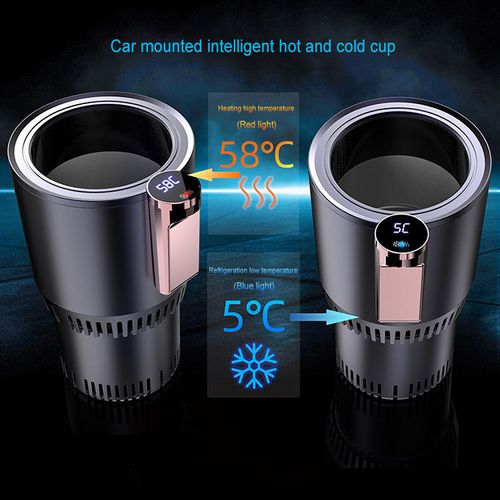 Smart Hot and Cold Cup, Quick Cooling and Heating 12V Dual-Purpose Cup, Intelligent Cooling and Warming Car Milk Warmer Cup