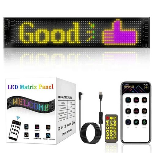 Flexible LED Car Display Screen DIY Text Scrolling Panel Remote Control Advertising LED Matrix Car Sign Display