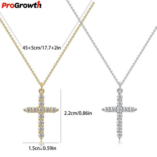 Crown Cross Necklace with Zirconia