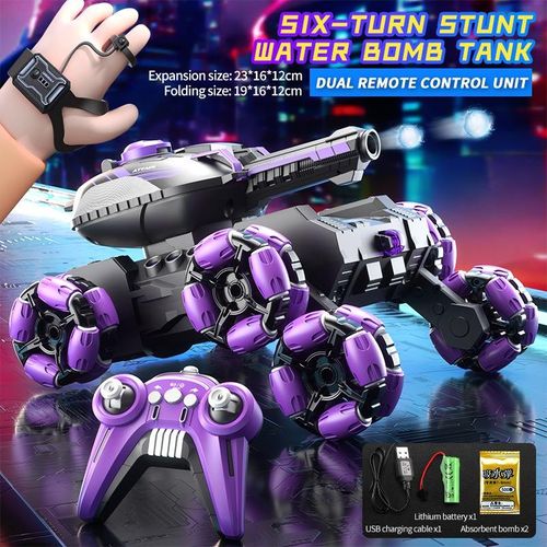 Gesture-Sensing Remote Control Tank Car, Six-Wheel Remote Control Transforming Car, 360-Degree Flipping Drift Remote Control Climbing Car