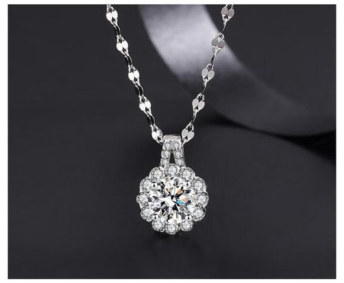 Silver Embossed Moissanite Necklace