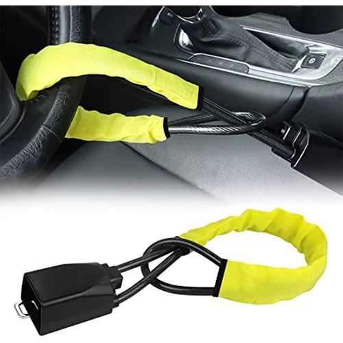 Portable Car Anti-Theft Steel Steering Wheel Lock Durable and Secure With 2 Keys