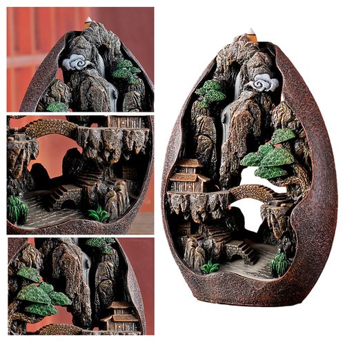 Mountain and flowing water incense burner ornament 29: Bringing good fortune and auspiciousness to your home in Ghana.