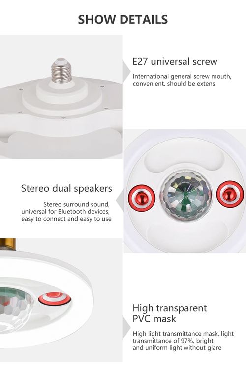 Ceiling-mounted disco light speaker with 40 modes