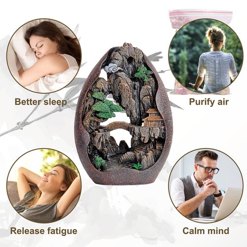 Mountain and flowing water incense burner ornament 29: Bringing good fortune and auspiciousness to your home in Ghana.