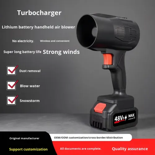 Cordless leaf blower, handheld turbo jet blower, lightweight electric blower, suitable for cleaning yards, lawns, cars, dust, and fallen leaves.