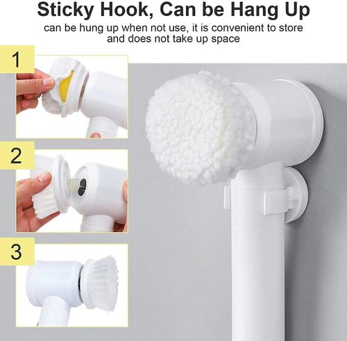 Electric Spin Cleaning Brush Cordless Scrubber for Bathroom Wall Kitchen Cleaner Replaceable Shower Rechargeable Cleaning Tools