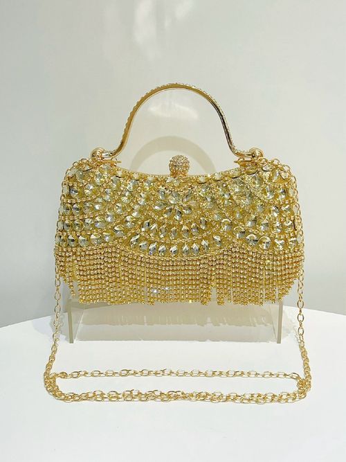 Stylish fringed and diamante-embellished bag - a luxury design specifically for women in Ghana.