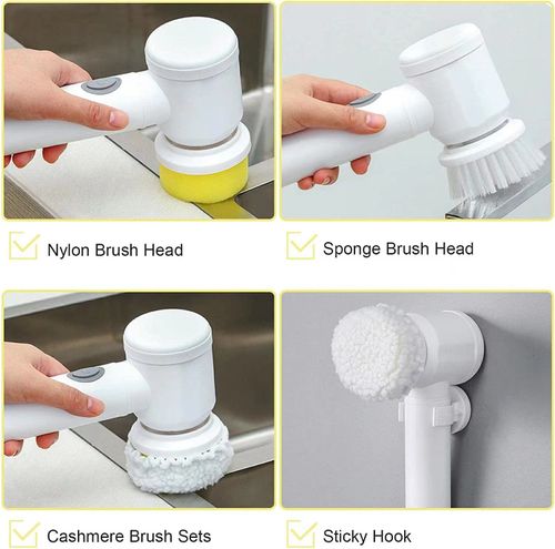 Electric Spin Cleaning Brush Cordless Scrubber for Bathroom Wall Kitchen Cleaner Replaceable Shower Rechargeable Cleaning Tools