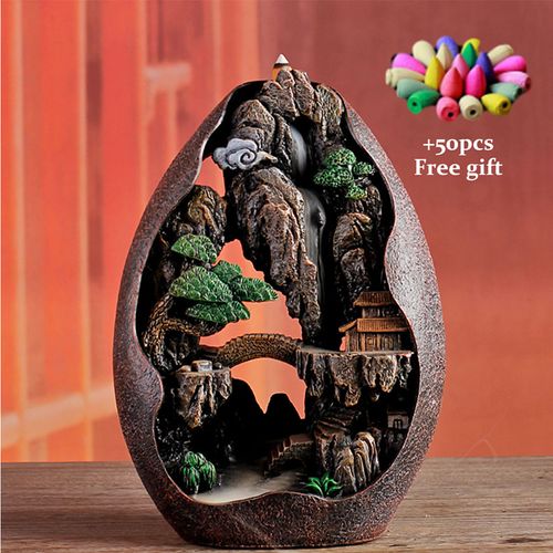 Mountain and flowing water incense burner ornament 29: Bringing good fortune and auspiciousness to your home in Ghana.