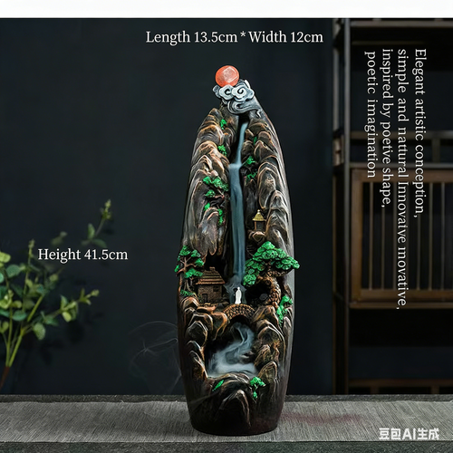 🌿 Mountains and Rivers with Flowing Clouds incense burner ornament42 | Let your home become a haven of peace and tranquility.