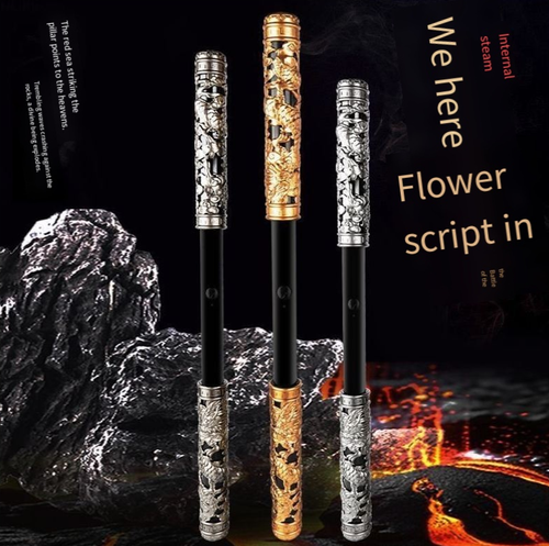 Voice-activated, light-up, and automatically retractable Golden Staff (magic wand)