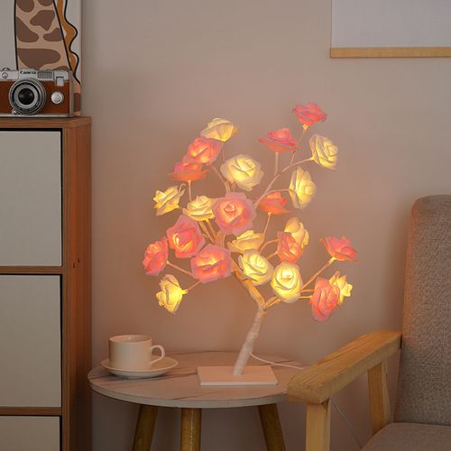 LED rose-shaped table lamp
