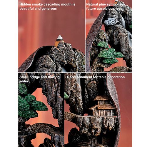 Mountain and flowing water incense burner ornament 29: Bringing good fortune and auspiciousness to your home in Ghana.