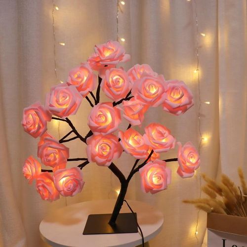 LED rose-shaped table lamp