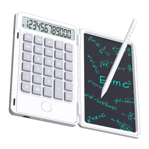 6-inch Calculator and Writing Board 2-in-1, suitable for learning, office work, business memos, and as a portable business gift writing board.