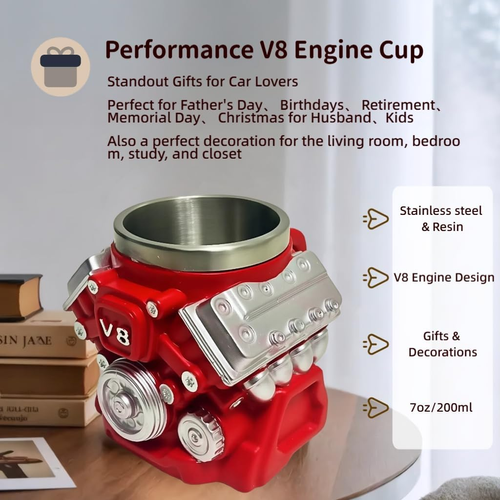 🚀 The coolest V8 engine mug from Ghana | Add some horsepower to your life!