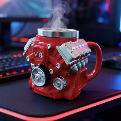 🚀 The coolest V8 engine mug from Ghana | Add some horsepower to your life!